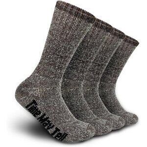 Mens Merino Wool Hiking Cushion Socks Thermal Warm Crew Winter Boot Socks Pack 2